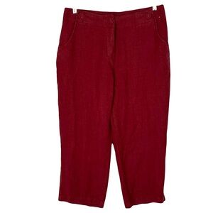 Nwot Seasalt Cornwall Red Brawn Point Crops Pants Size 10 Women’s Linen